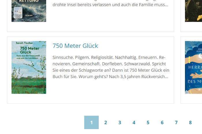 Buchempfehlung des Buchlanden Lieblingsbuch aus Bietigheim-Bissingen von 750 Meter Glück