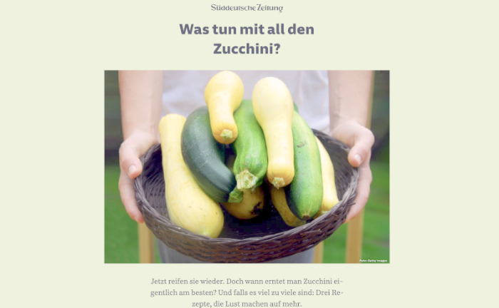 SZ Zucchini Sueddeutsche Zeitung